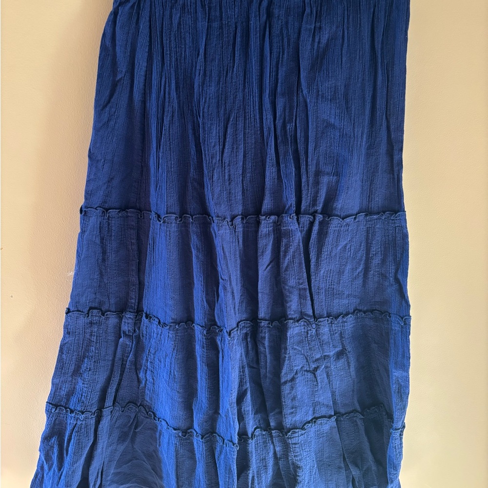 D&Co. Navy Tiered Maxi Skirt